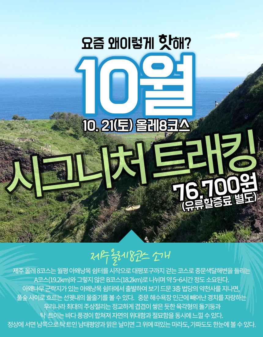 10월 시그니처 트레킹 (올레 8코스)