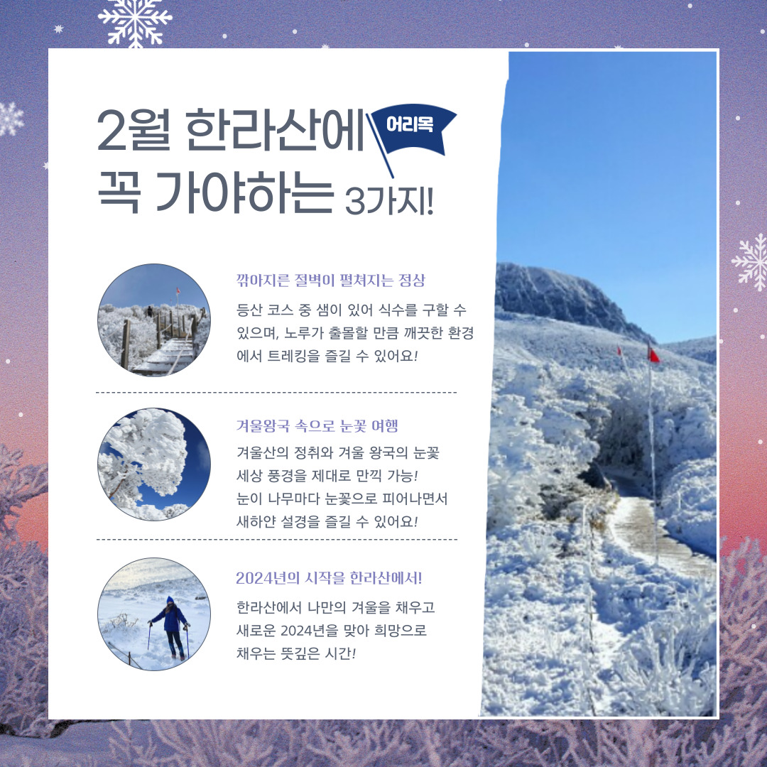 2월 시그니처 트레킹 한라산 눈꽃산행 - 어리목코스